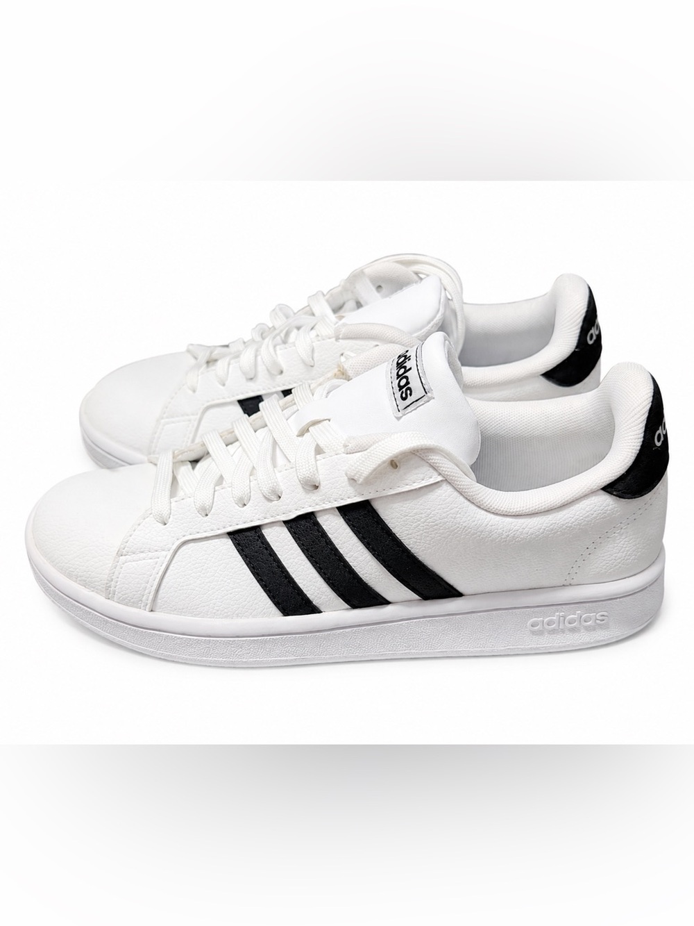 Adidas Grand Court F36483 Women’s Size 7 White Black Sneakers Shoes NIB